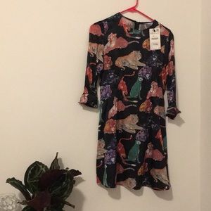 Zara cat print dress XS